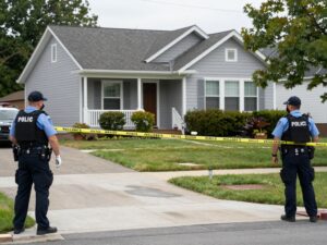 Police investigation scene in South Phoenix.
