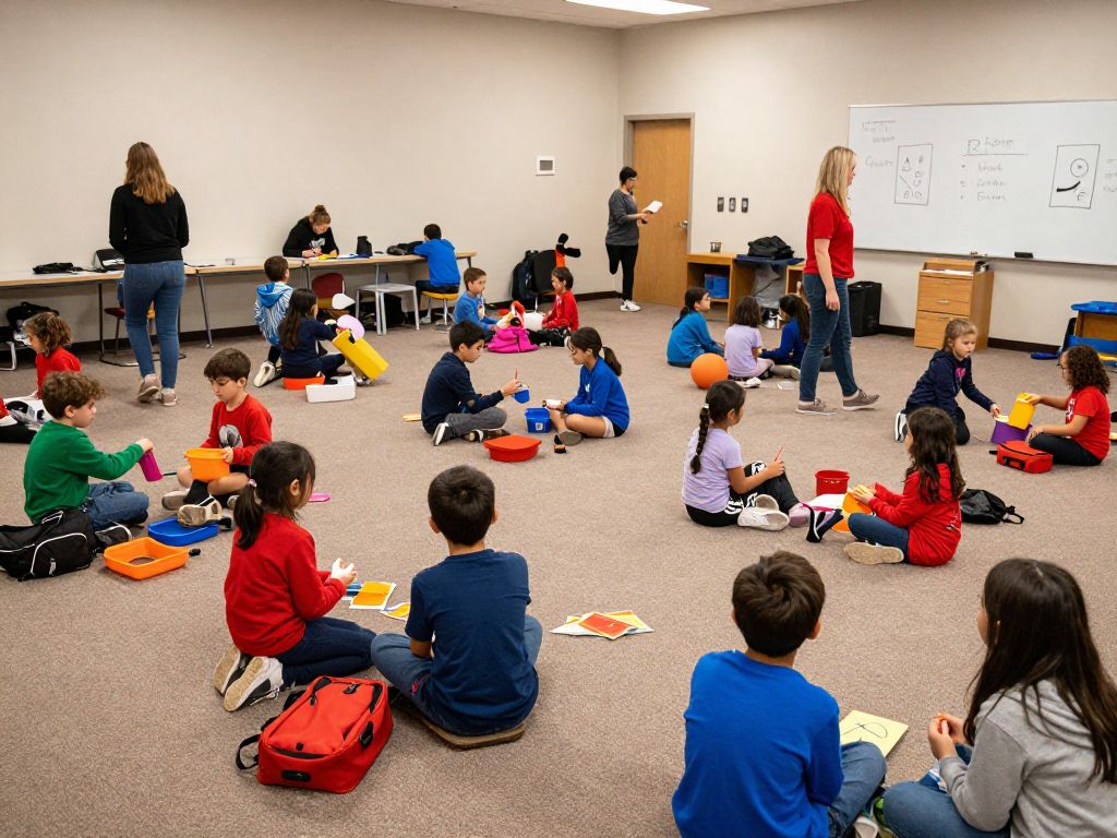 Children participating in structured activities at Phoenix Winter Camp.
