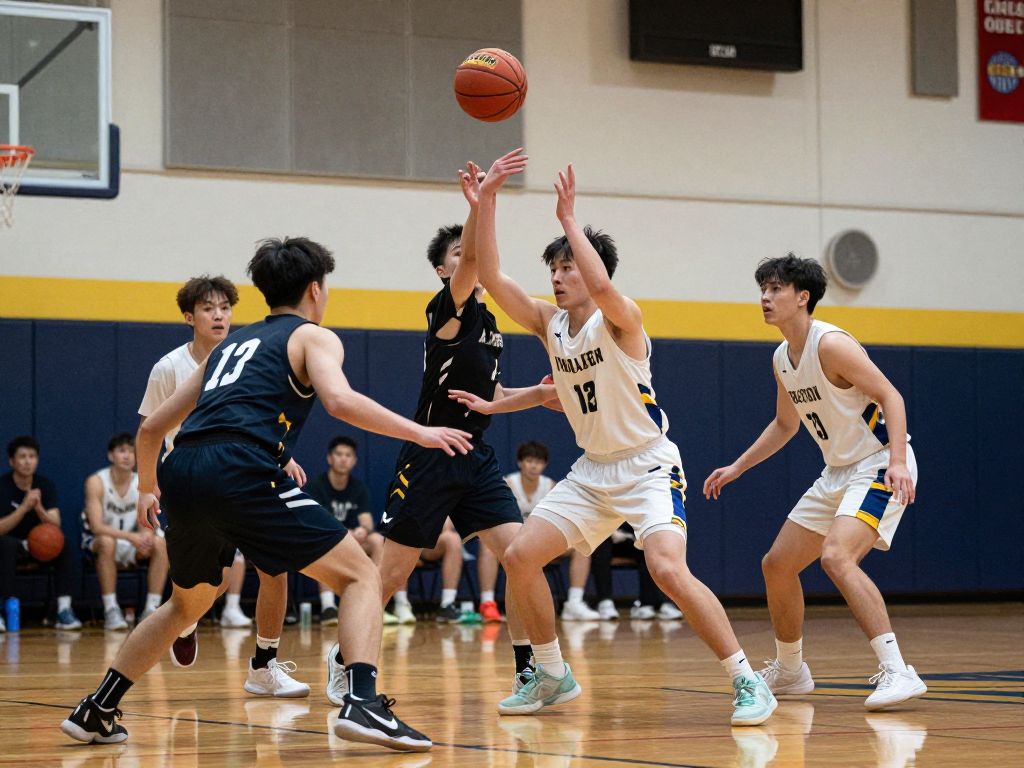 Action shot of a women's basketball game featuring Pima Community College players during an overtime match.