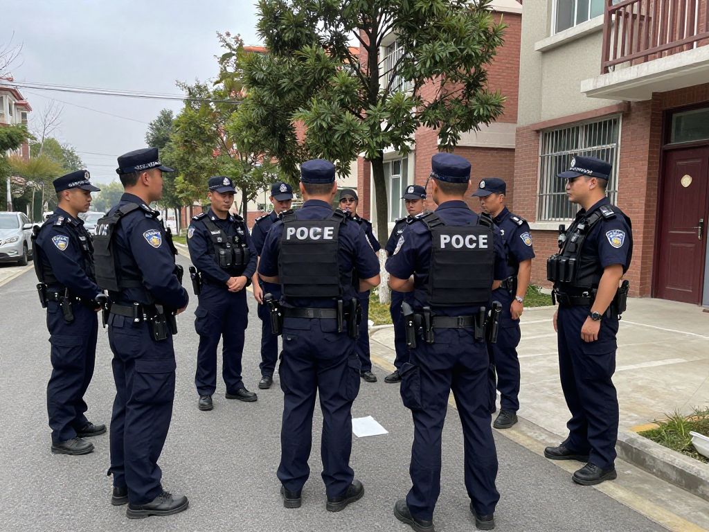 Police officers investigating the scene of an infant's death in Phoenix.