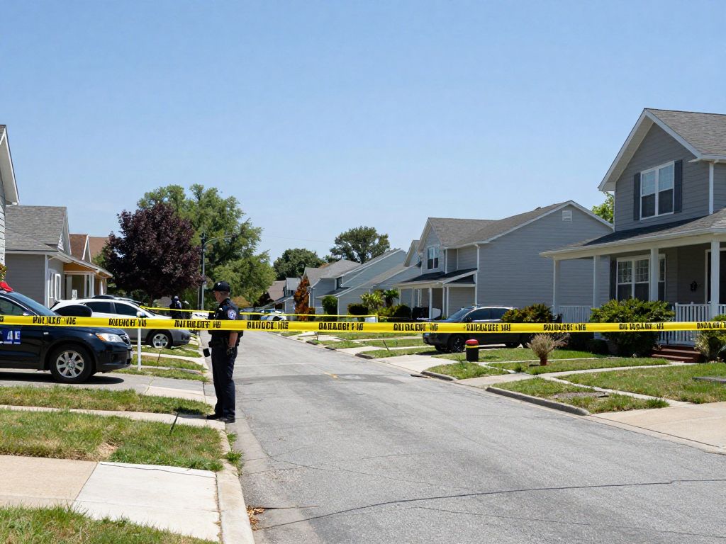 Crime scene with police tape in South Phoenix