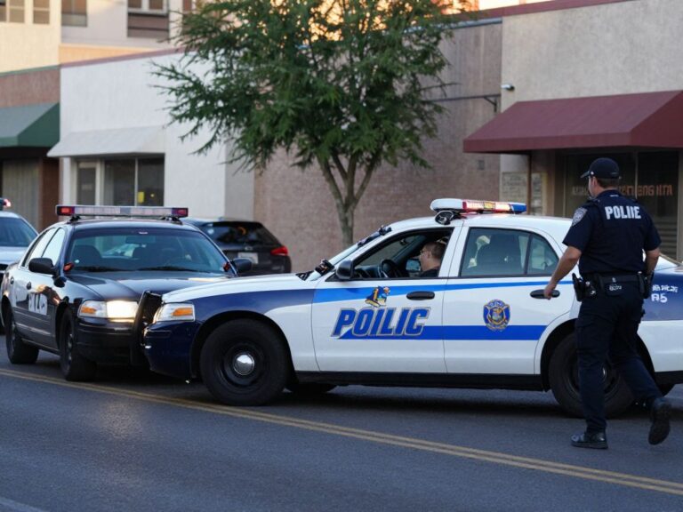 Police car chasing a stolen vehicle in Cottonwood, Arizona