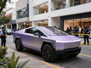 Police investigating kidnapping scene outside a shopping plaza in Mexico