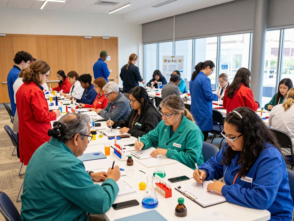 Participants enjoying the Science With a TWIST event at the Arizona Science Center, engaging with science in a social setting.