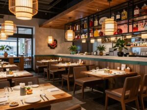 Interior view of Starfish Scottsdale showing Asian-inspired decor