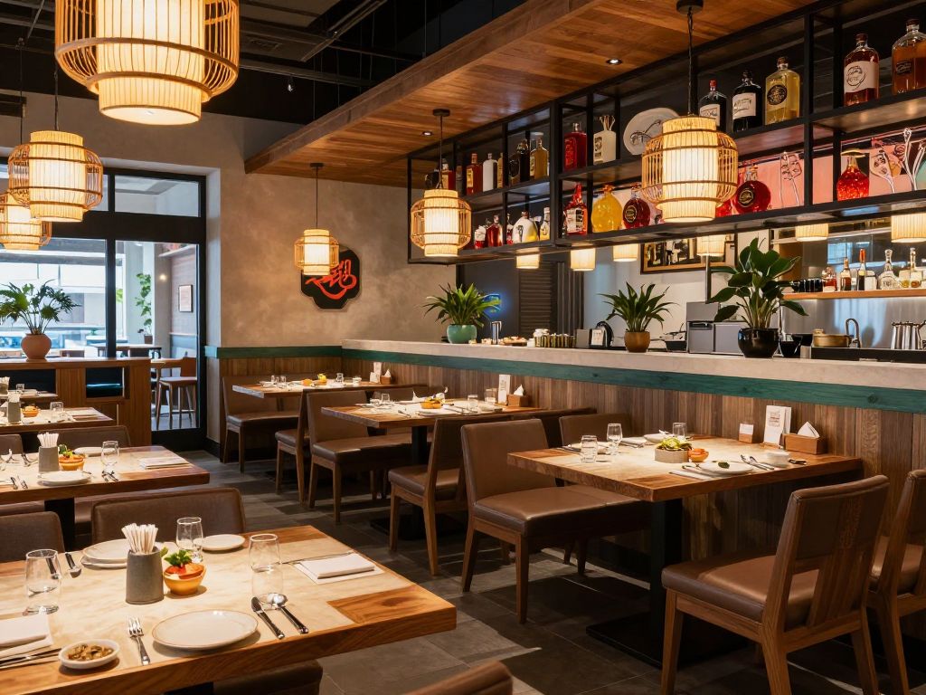 Interior view of Starfish Scottsdale showing Asian-inspired decor