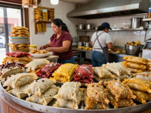 Variety of tamales displayed in a vibrant Phoenix tamale store