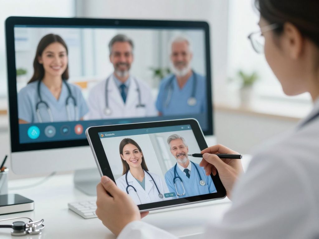 Healthcare professional engaging in telehealth consultation