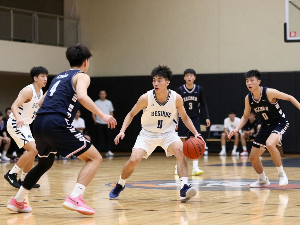 Athletes from the University of Arizona basketball teams in action during a game