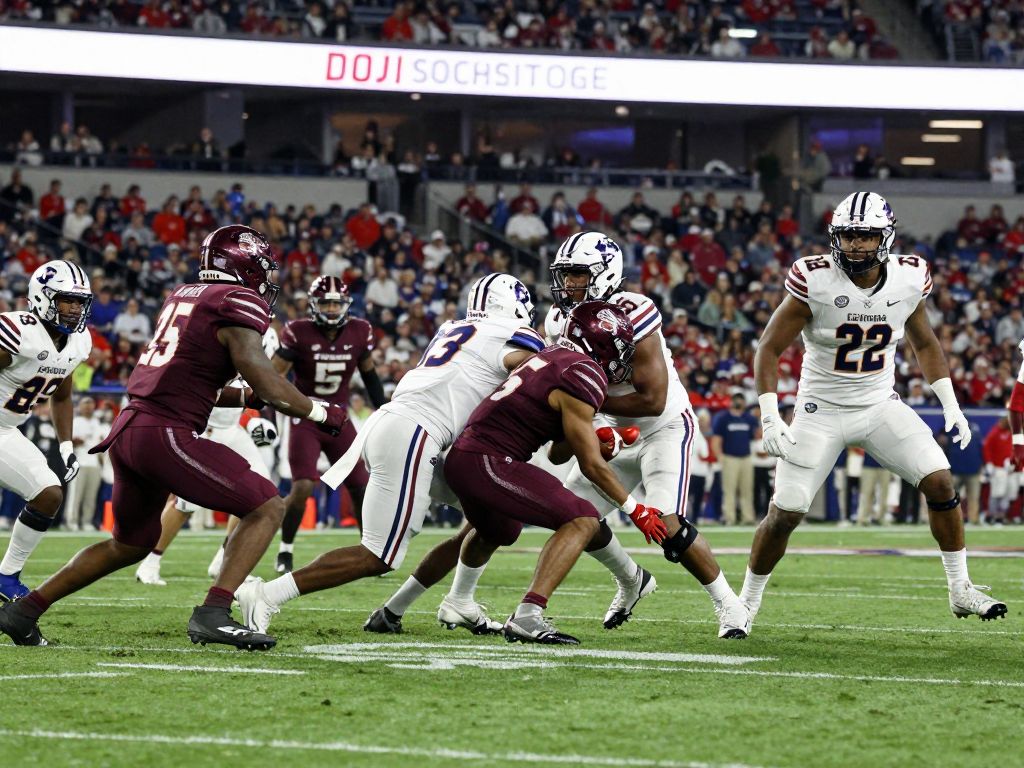 Action shot of University of Arizona football team during a game