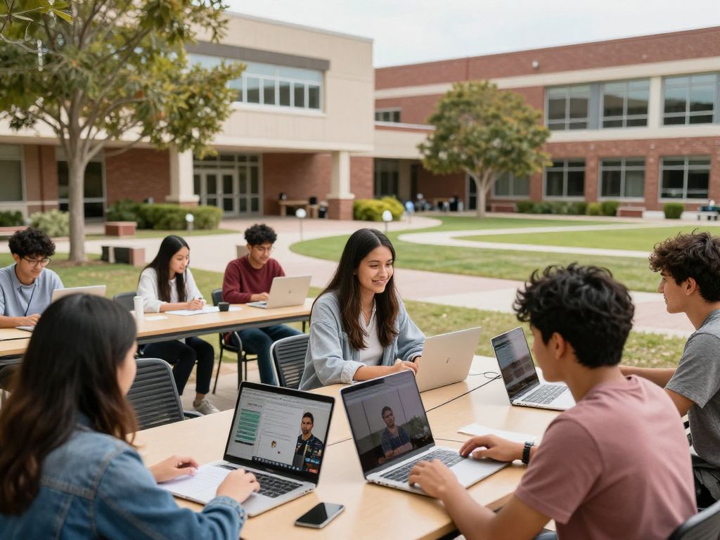 Students engaged in online learning at the University of Arizona.