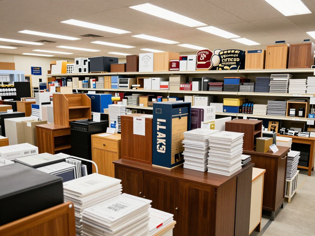 Interior of the University of Arizona Surplus Storefront with a variety of items on display