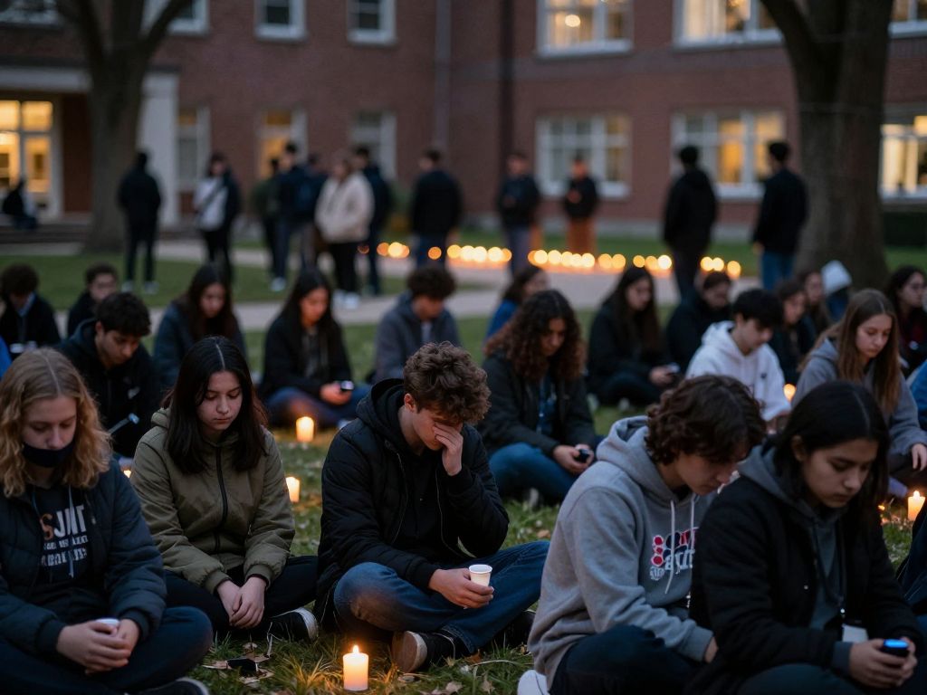 Candlelight vigil at the University of Arizona honoring students' memory