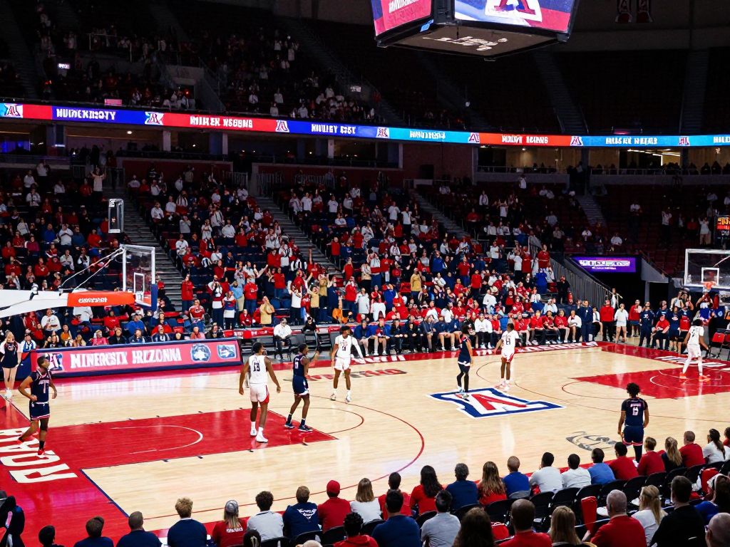 Vibrant atmosphere at a University of Arizona men's basketball game