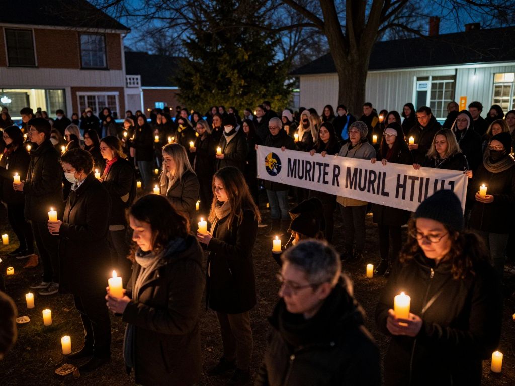Community members gathered for a candlelight vigil in memory of a murder victim.