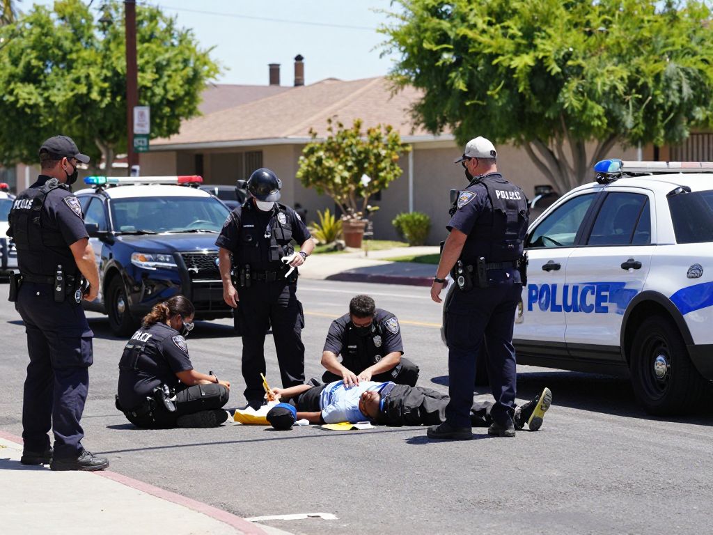 Emergency responders at a shooting scene in West Phoenix