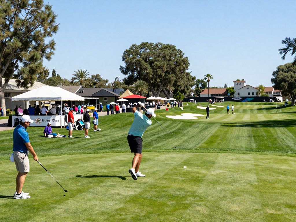 Golf tournament scene at TPC Scottsdale during the WM Phoenix Open