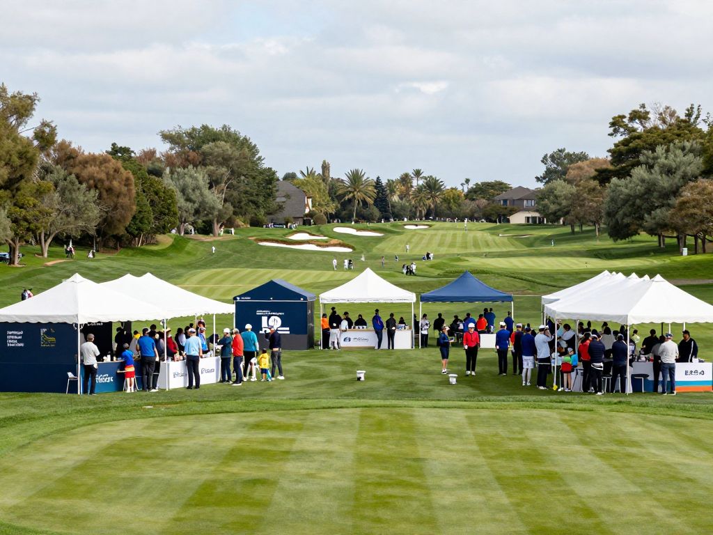 Crowd enjoying the preparations for the WM Phoenix Open at TPC Scottsdale