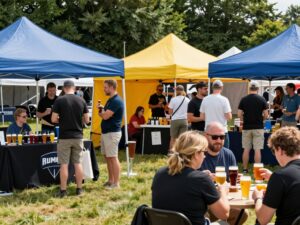 Crowd enjoying local craft beers at Arizona Beer Week Festival