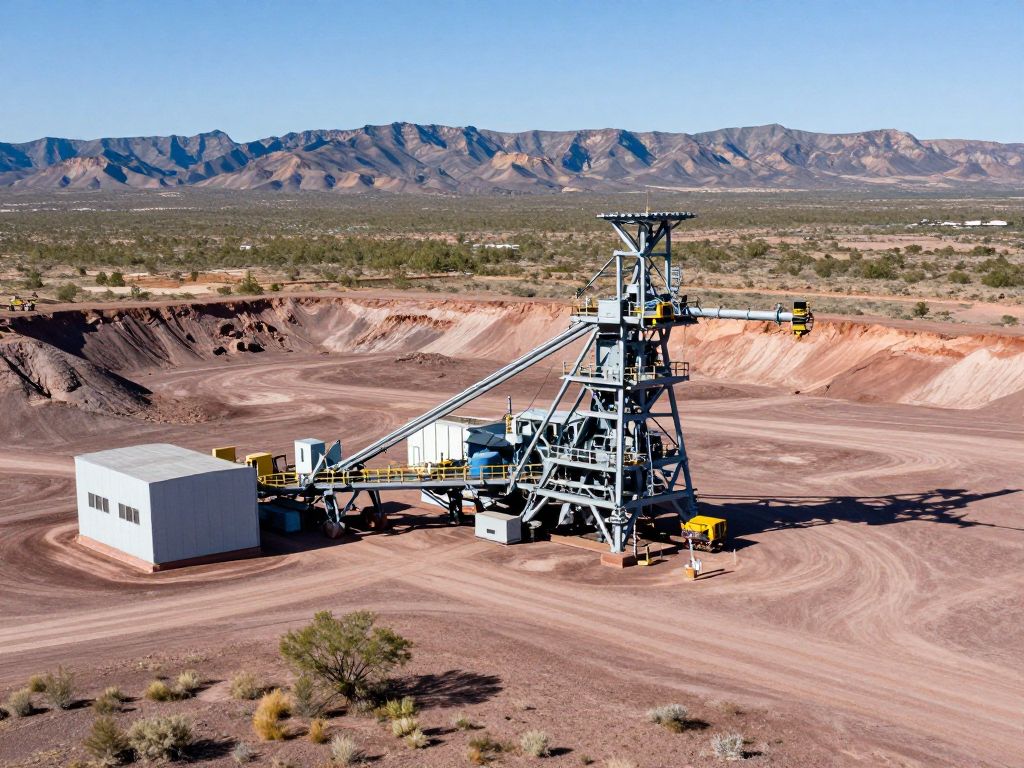 Arizona copper mine with modern equipment and natural scenery