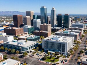 City landscape representing economic growth in Arizona