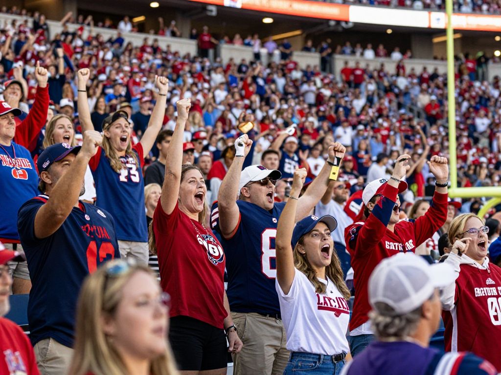 Fans cheering at an Arizona State football game