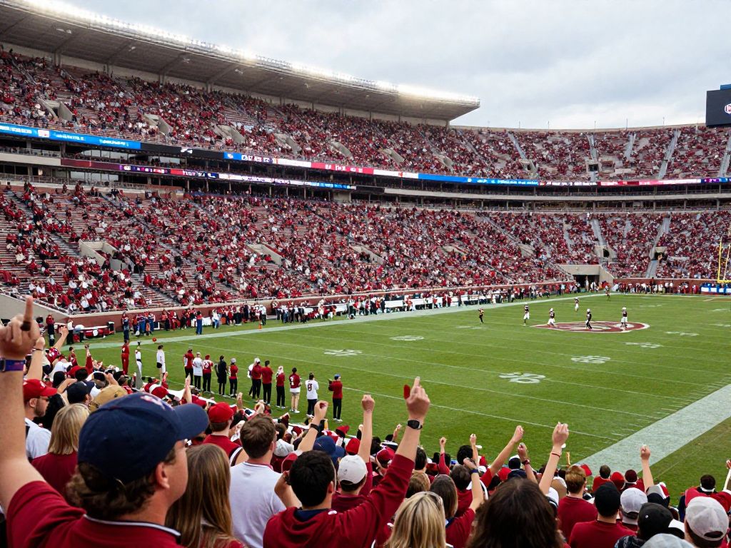 Fans cheering in the stadium for the Arizona Wildcats football team