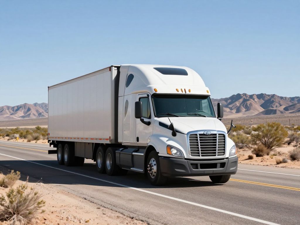 Autonomous semi-truck driving on a highway in Arizona as part of Aurora's expanded operations.
