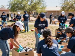 Volunteers participating in community investment projects in Arizona.