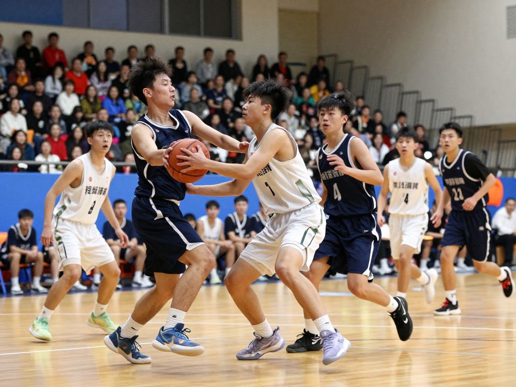 AZ Compass Prep players on the court during a tense game against Oak Cliff Faith Family Academy