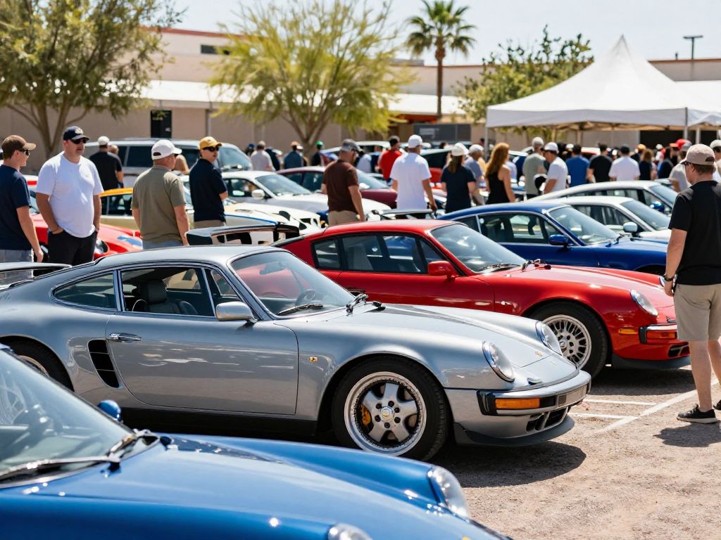Attendees at the Barrett-Jackson Scottsdale collectible vehicle auction in Phoenix.