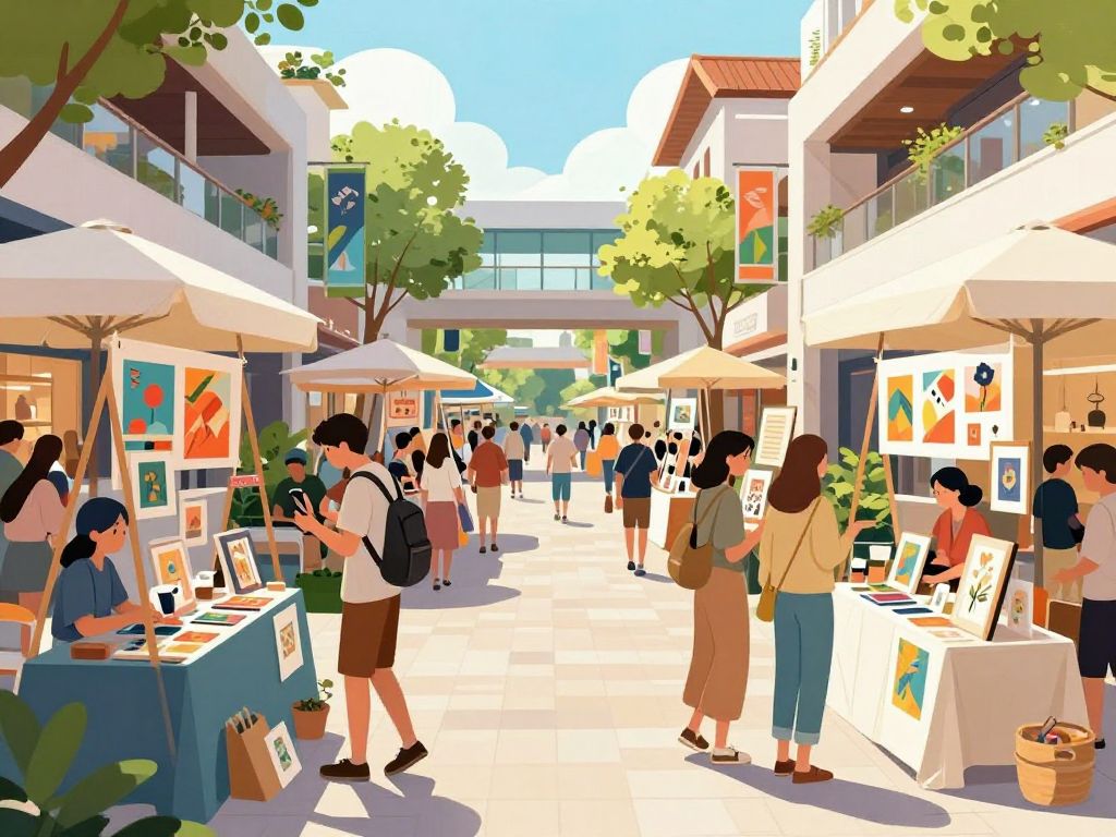 Art event at Biltmore Fashion Park showcasing local talent