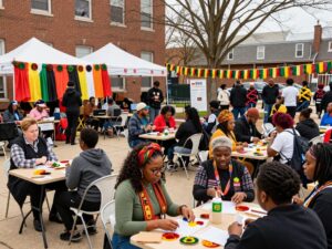 Community members celebrating Black History Month in Chandler.