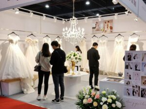 Couples exploring wedding options at the Great Bridal Expo in Phoenix