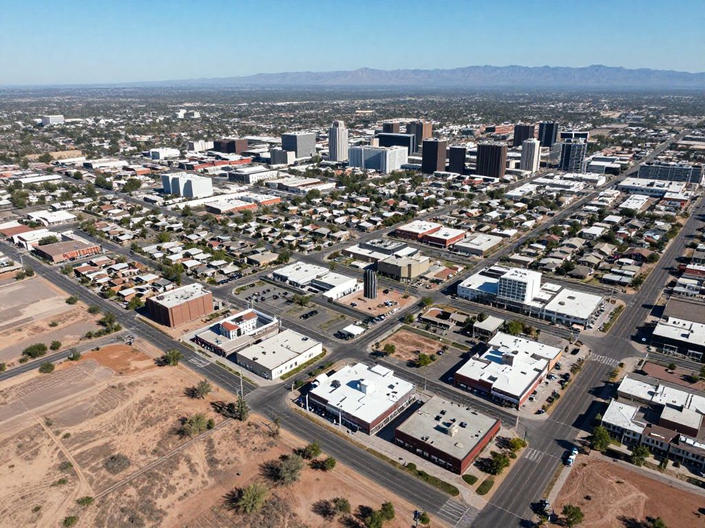 Aerial view of Buckeye, Arizona showcasing land for commercial development