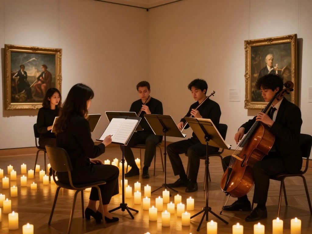 Intimate candlelight concert at Phoenix Art Museum.