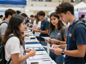 Young job seekers engaging with employers at Chandler's Youth Career Event.