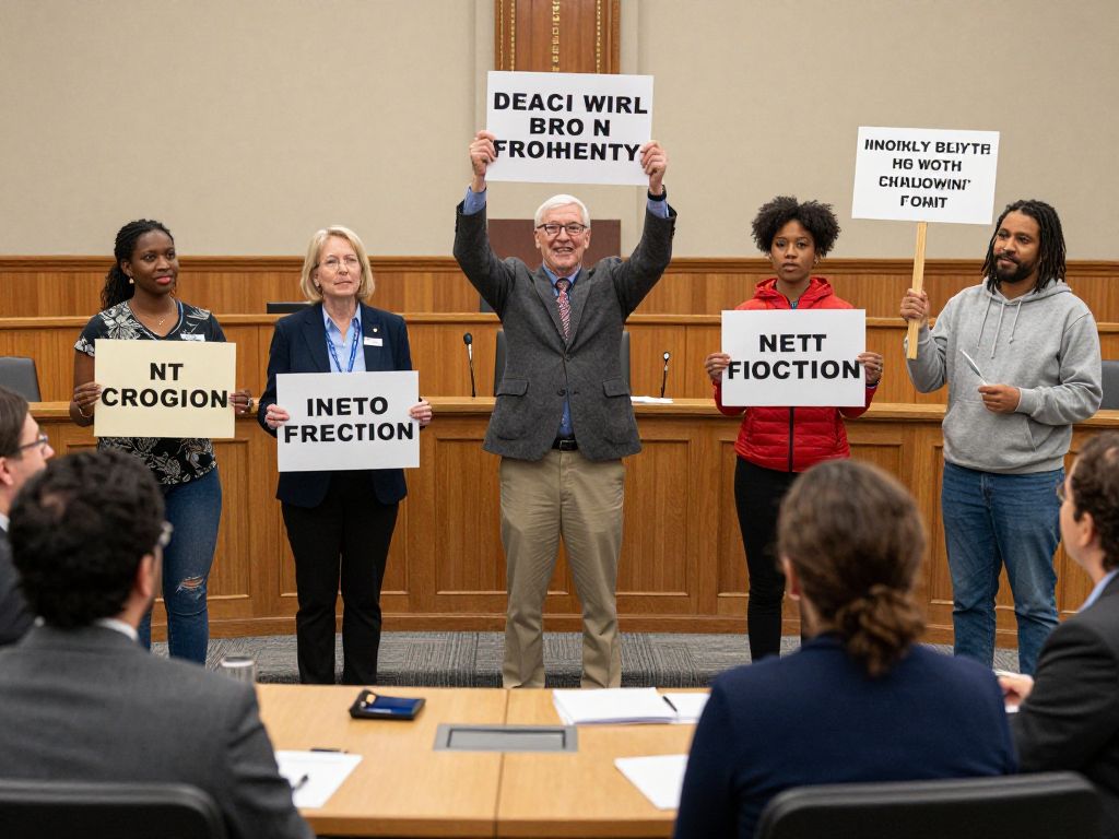 Citizens engaging in public discourse at Phoenix City Council meeting