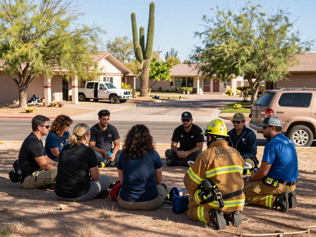 Community members engaging in a search effort in Arizona.