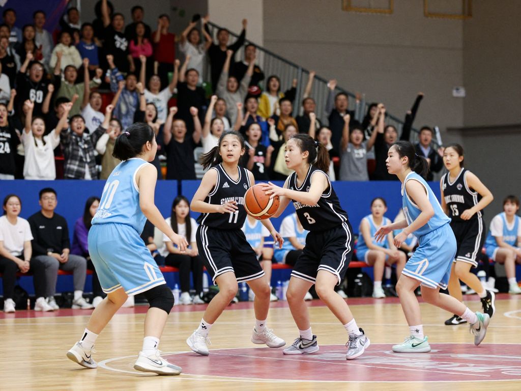 Copper Hills High School girls basketball team celebrating their playoff victory.