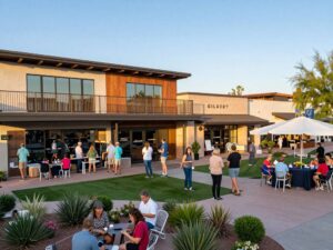 Vibrant community hub with local businesses in Gilbert, AZ