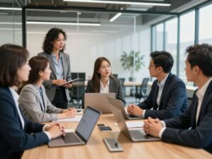 Professionals in Phoenix discussing business ethics