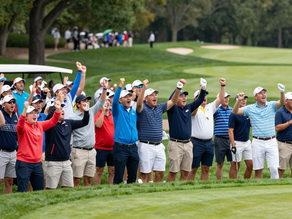 Crowd of enthusiastic fans cheering at WM Phoenix Open