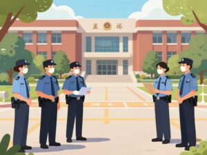 Illustration of a secure college campus in Florida