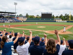 Fans enjoying the GCU baseball series at Brazell Field.