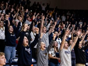 Excited crowd at Grand Canyon University basketball game
