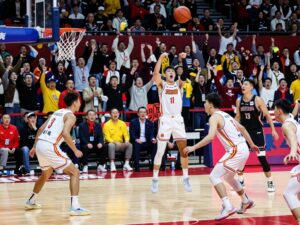 Grand Canyon University basketball players in action during a competitive game