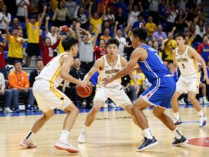 Celebration moment during a Grand Canyon University men's basketball game.