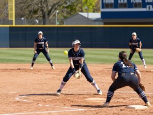 Grand Canyon University softball players competing in a game