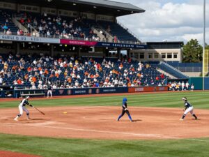 Crowd at GCU Softball home opener showcasing community support.